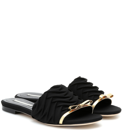 Marco De Vincenzo Low Heel Bow-detail Sandals In Black