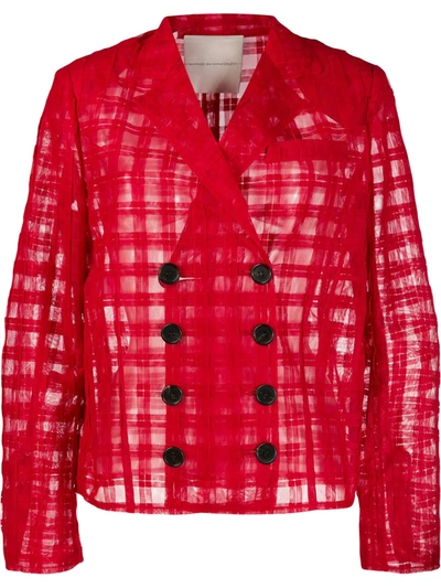 Marco De Vincenzo Boxy Tulle Blazer In Red