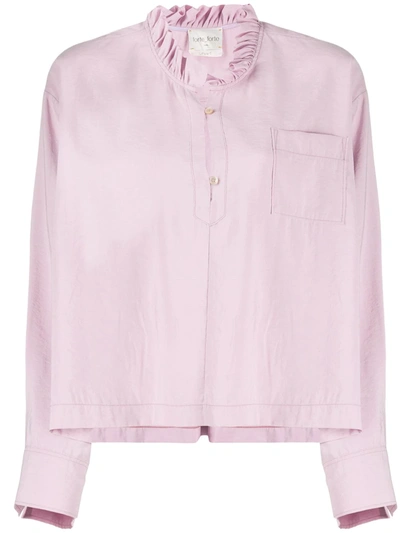 Forte Forte Ruffled Collar Long-sleeved Blouse In Pink