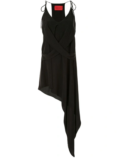 Strateas Carlucci Wrap-style Asymmetric Dress In Black