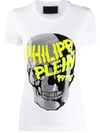 Philipp Plein Skull Embellished Short Sleeve T-shirt In White