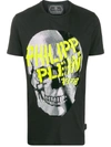 Philipp Plein Rhinestone Skull Logo T-shirt In Black