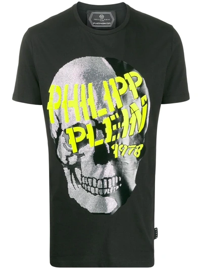 Philipp Plein Rhinestone Skull Logo T-shirt In Black
