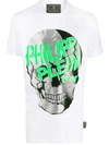 Philipp Plein Embellished Skull T-shirt In White