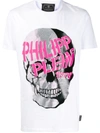 Philipp Plein Skull Embellished T-shirt In White