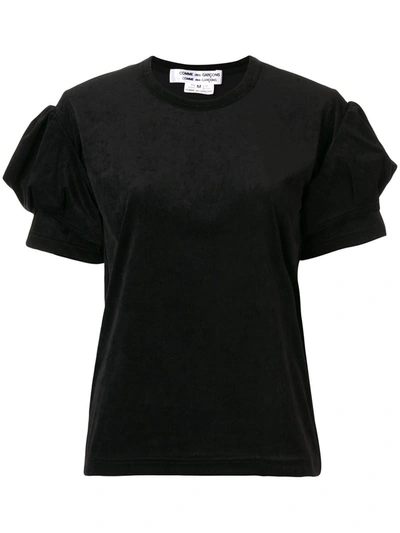 Comme Des Garçons Ruffled Sleeve Blouse In Black