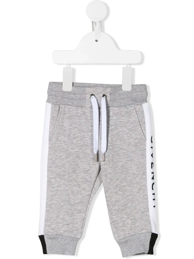 Givenchy Babies' Jersey Logo Tracksuit Bottoms In Grigio