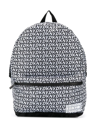 Dkny Kids' Logo Print Backpack In Black