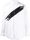 Dsquared2 Brush Stroke Print Shirt In White