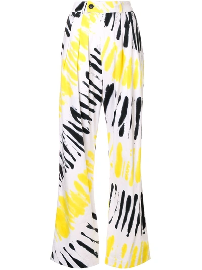 Strateas Carlucci Tie-dye Palazzo Trousers In Yellow