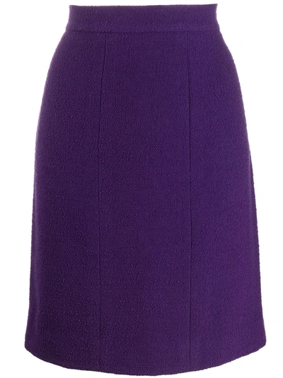 Pre-owned Chanel 1990's Straight Skirt In Purple