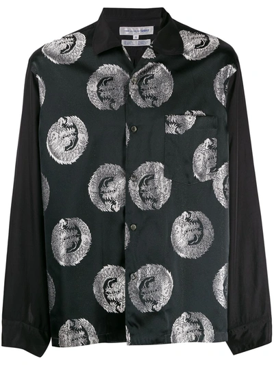 Pre-owned Comme Des Garçons 1990s Dragon Embroidered Shirt In Black