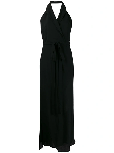 Pre-owned Jil Sander 1990s Open Back Wrap Dress In Black