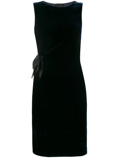 Pre-owned Lanvin 2008 Fitted Velvet Dress In Blue