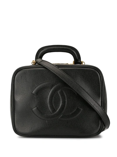 Pre-owned Chanel 1998 Cc 2way Cosmetic Bag In Black