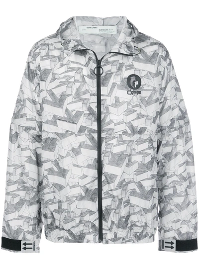 Off-white All-over Graphic Logo Jacket In Grey