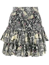 Isabel Marant Étoile High Waisted Ruffled Mini Skirt In Black