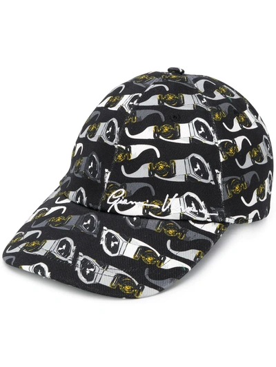 Versace Sunglasses Print Baseball Cap In Black