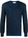 Alexander Mcqueen Jacquard Skull Jumper In Blue