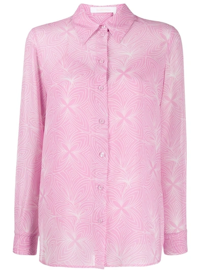 See By Chloé Embroidered Long-sleeve Shirt In Pink