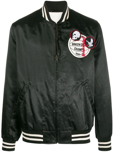 Intoxicated Varsity Bomber Jacket In Black