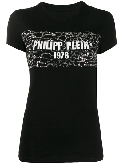 Philipp Plein Logo Print Slim-fit T-shirt In Black