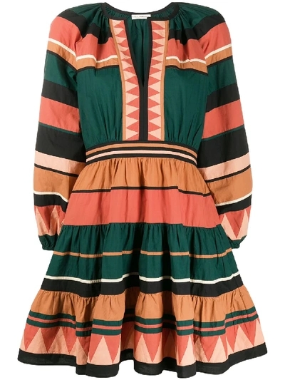 Ulla Johnson Mika Striped Cotton Dress In Green