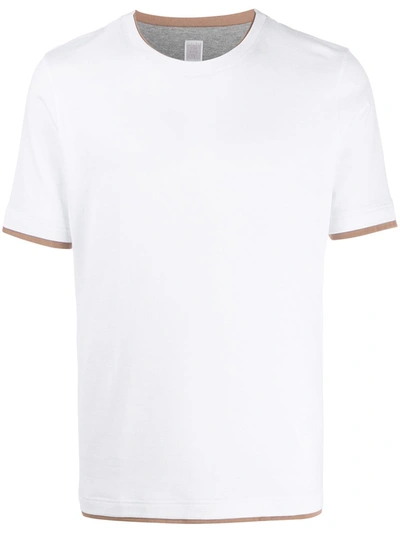 Eleventy Layered-effect Crew-neck T-shirt In White