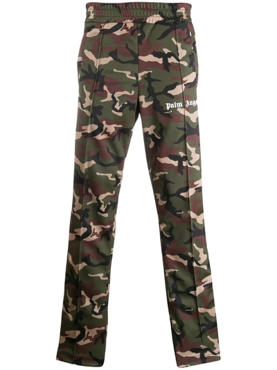 Palm Angels Camouflage Print Track Trousers In Green
