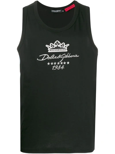 Dolce & Gabbana Dg Since 1984 Sleeveless Top In Black