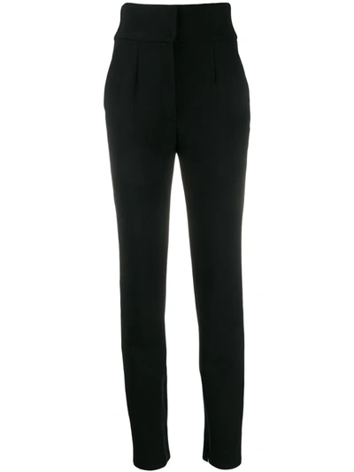 Dolce & Gabbana High-rise Slim-fit Trousers In Black