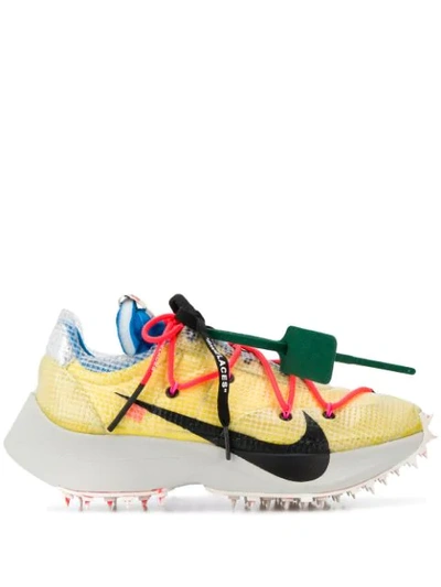 Off-white X Nike Textured Double Lace-up Sneakers In Yellow