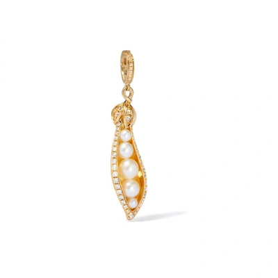 Annoushka 18ct Gold Pearl Pea Pod Seed Charm