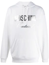 Moschino Logo Hoodie In White