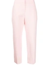 Alexander Mcqueen Cropped Tailored Trousers In Pink