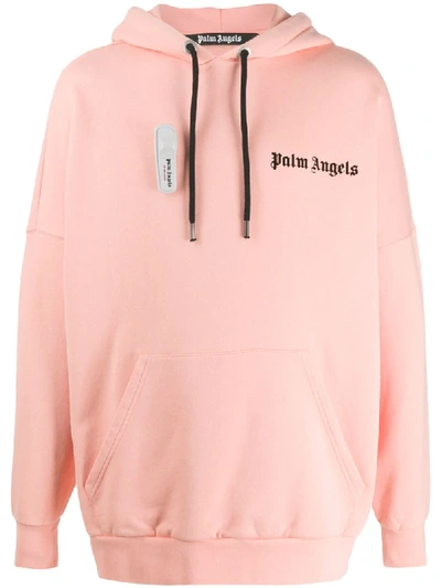 Palm Angels Alarm Detail Hoodie In Pink