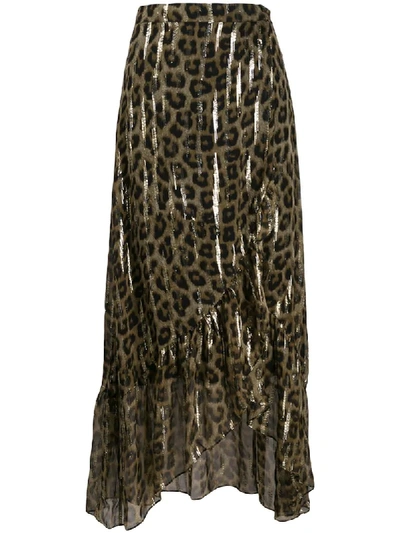 Ba&sh Leopard Print Maxi Skirt In Brown