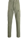 Eleventy Trimmed Tapered-leg Cargo Trousers In Green