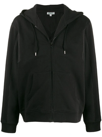 Kenzo Mesh-panel Hooded Sweatshirt In Black