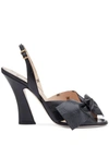 Fendi Ffreedom Slingback Sandals In Black