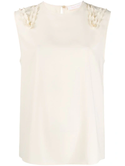 See By Chloé Sleeveless Fitted Blouse In Neutrals