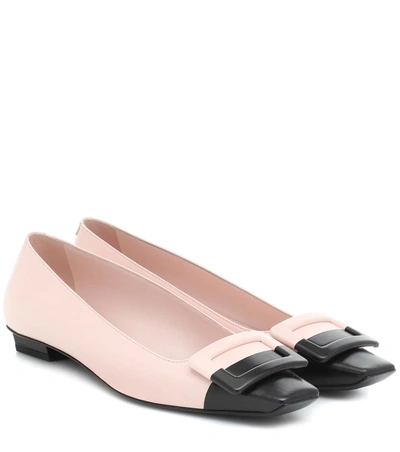 Roger Vivier Belle Vivier Bicolor Buckle Ballet Flats In Multicoloured