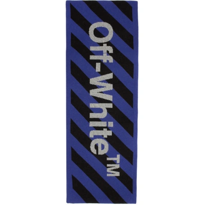 Off-white Blue And Black Arrows Scarf In Black/blue