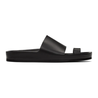 Jil Sander Toe Strap Sandals In 001 Black