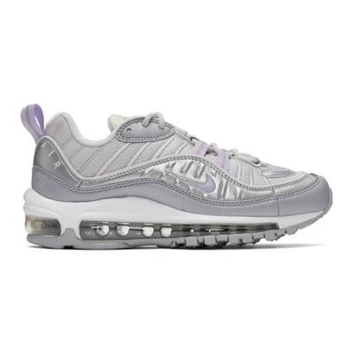 Nike Grey And Purple Air Max 98 Sneakers In 001 Vast Gr
