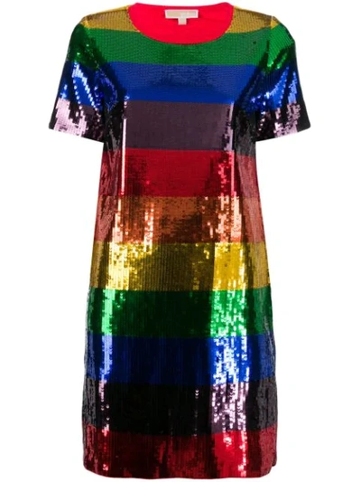 Michael Michael Kors Multicolor Sequin Mini Dress In Rainbow Multi |  ModeSens