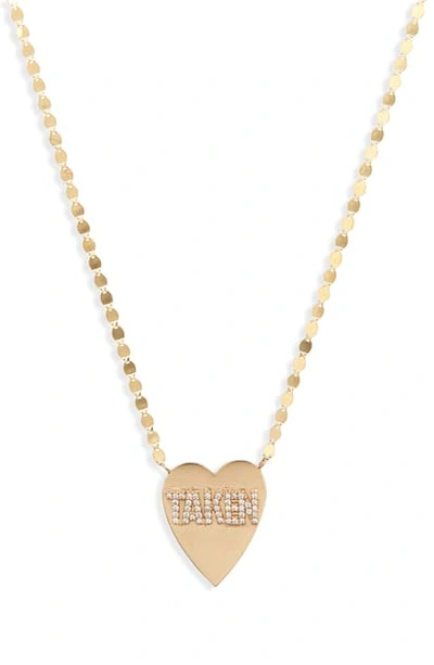 Lana Jewelry Taken Heart Diamond Pendant Necklace In Yellow Gold/ Diamond