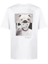 Neil Barrett Men's Short Sleeve T-shirt Crew Neckline Jumper Bulldog-man In White
