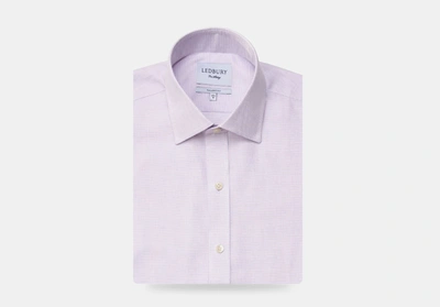 Ledbury Men's Lavender Freeman Oxford Dress Shirt Lavender Purple Cotton