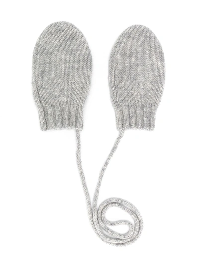 Bonpoint Babies' Knitted Mittens In Grey